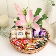 Flowers N Chocolate Basket