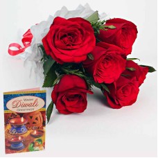 Greetings 6 Red Roses