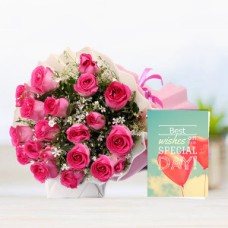 Pink Roses & Card