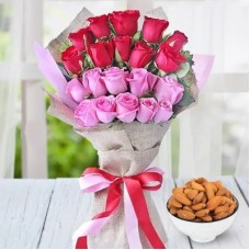 Bunch  Of Red N Pink Roses & Almonds