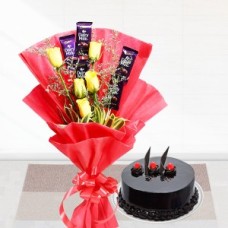 Cadbury N Roses Bunch With Cake