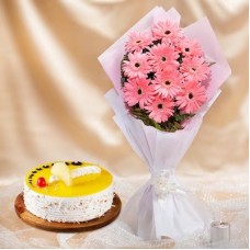 Cake & Gerbera Bunch