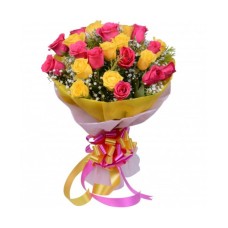 Pink & Yellow Roses Bunch