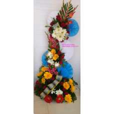 Mix Flowers Arrangement With Basket 