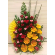 Mix Flowers Basket Arrangement