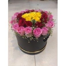 Mix Roses Round Box