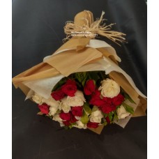 Red & White Roses Bunch