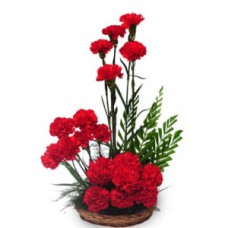 Red Carnations Basket