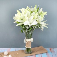 White Lilly In Vase