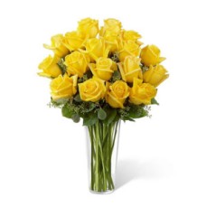 Yellow Roses In Vase