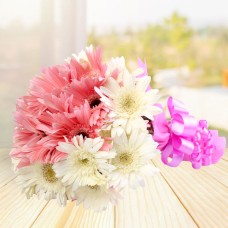 White & Pink Gerbera Bunch