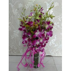 Purple Orchid With Vase