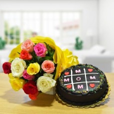 Mix Roses N Chocolate Cake