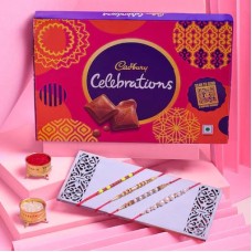 Set Of 4 Pearl Rakhi With Cadbury Celebration Pack