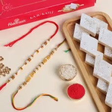 Pearl Rakhi Set With Kaju Katli