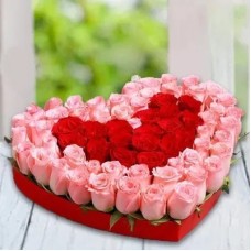 Pink & Red Roses In Box