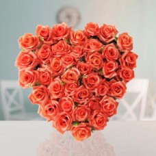 Peach Roses Heart 