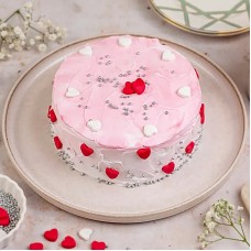 Pink Hearts Chocolate Cake