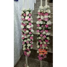 Wedding Pink & White Roses Mala