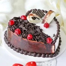 Heart Shape Black Forest Vanilla Cake