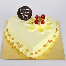 Heart Shaped Butterscotch Cake 