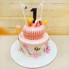 Cut Pink First  Birthday Cake 3 Kg.