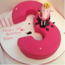 Three Number Shape Fondant Cake 