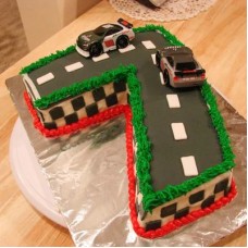 Race Track Seven Number  Cake