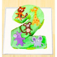 Jungle Number 2 Fondant Cake 