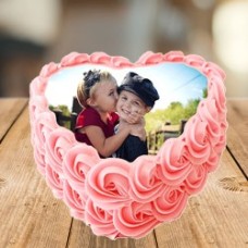 Heart Shape Photo Cake