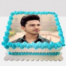 Square Shape Photo Cake For Boys