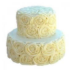 Two Layer Vanilla Rose Cake 1.5 kg.