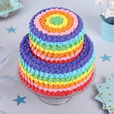 Two Tier Rainbow Chocolate Cake 