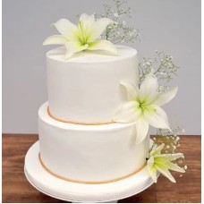 2 Tier Cake Garnish With Flower