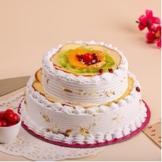 Two Tier Vanilla Fruit Cake