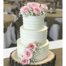  Pink Rose Wedding Cake