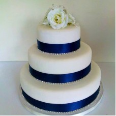 Blue Ribbon Wedding Cake