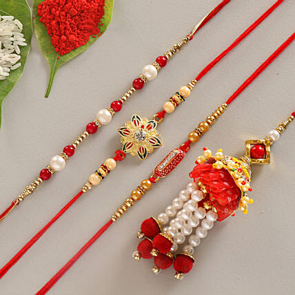 Dazzling Set of 4 Designer Rakhis