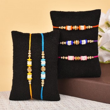 Set Of 5 Colorful Rakhi