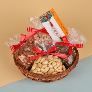 Peal Rakhi N Dry Fruit Basket