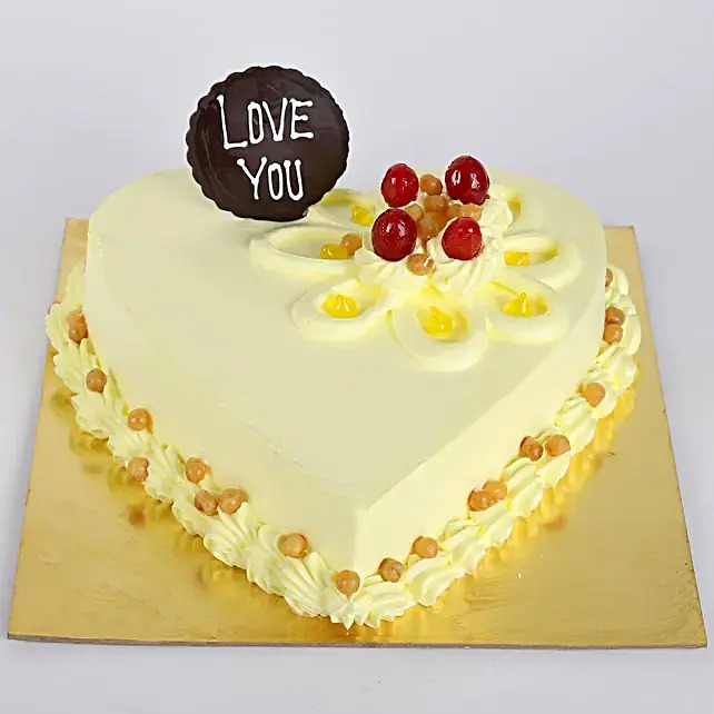 Heart Shaped Butterscotch Cake at Best Price | FaridabadCake