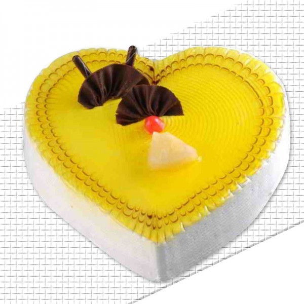Buy Heart Shape Pineapple Cake Online in India